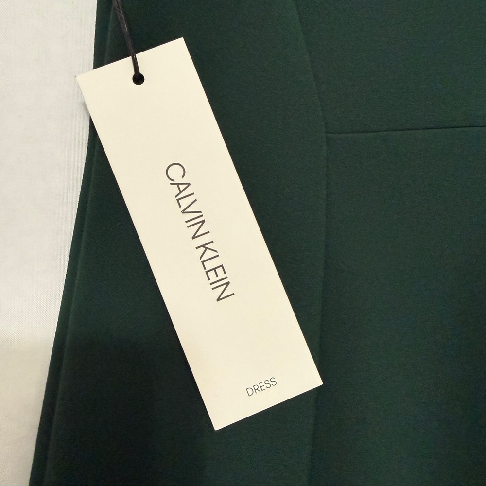 Calvin Klein Dark Forest Green Midi Dress - Picture 8 of 8